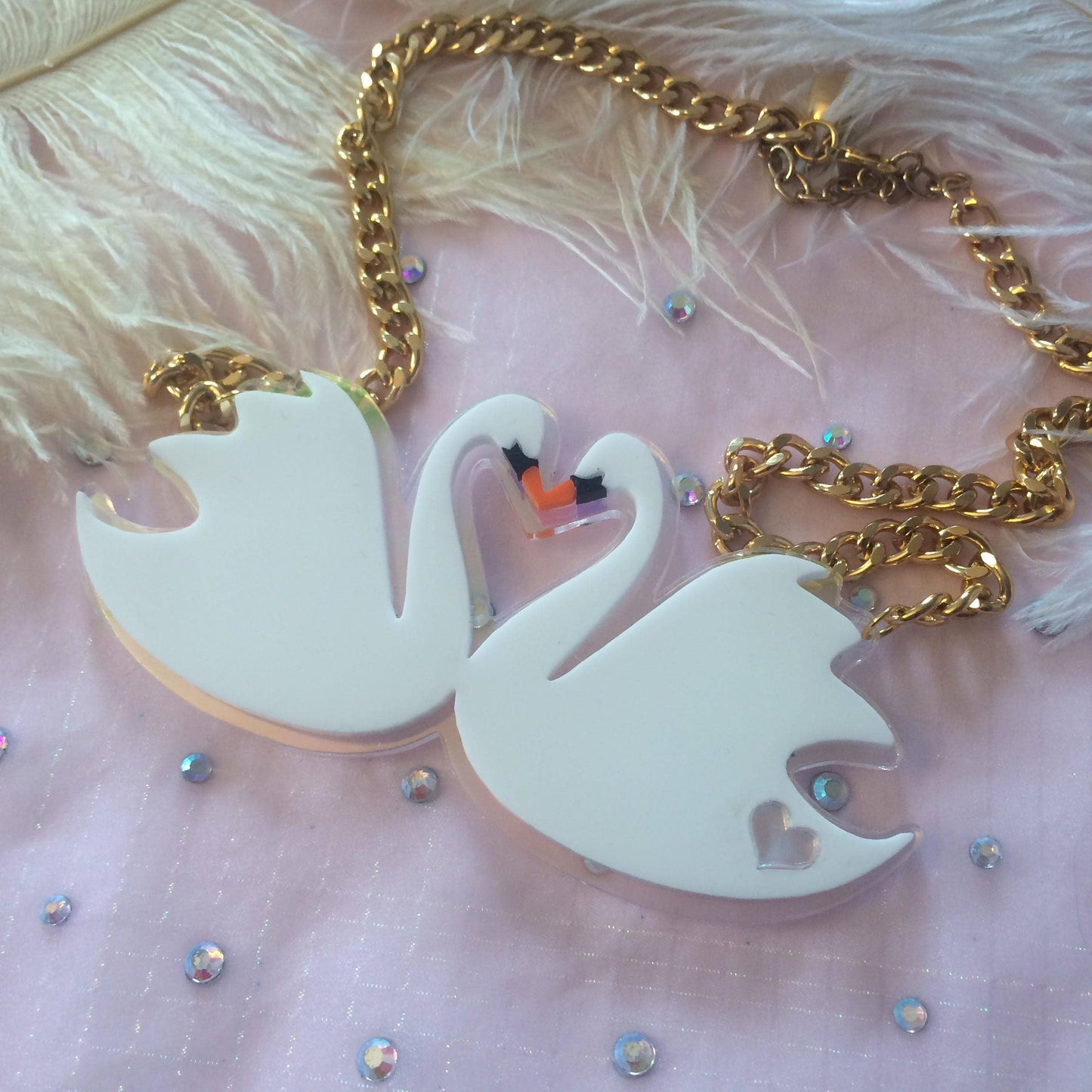 Swans In Love Necklace