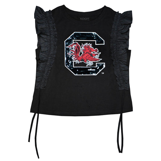 Gamecock Sequin Ruffle Shirt