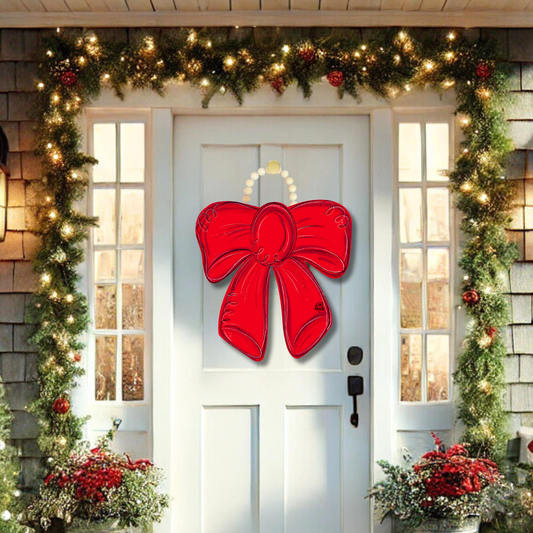 Red Bow Doorhanger