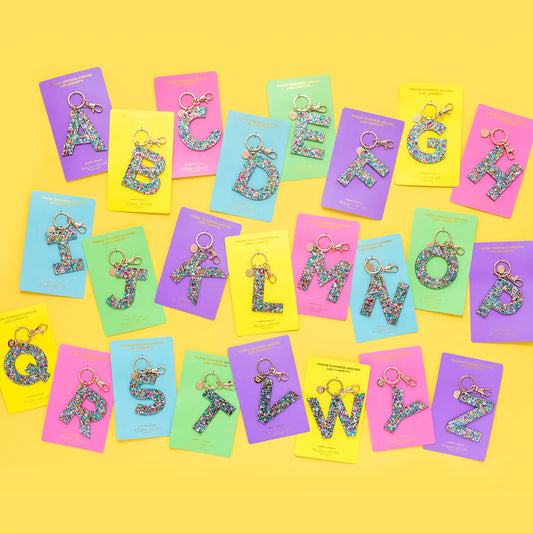 Letter Confetti Keychain