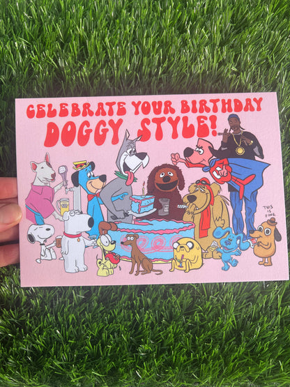 Doggy Style Birthday Card