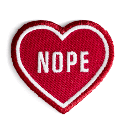 Nope Red Heart Patch