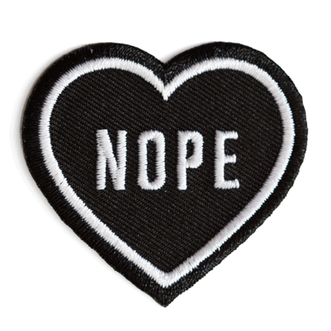 Nope Black Heart Patch