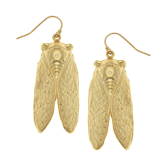 Gold Cicada Earrings