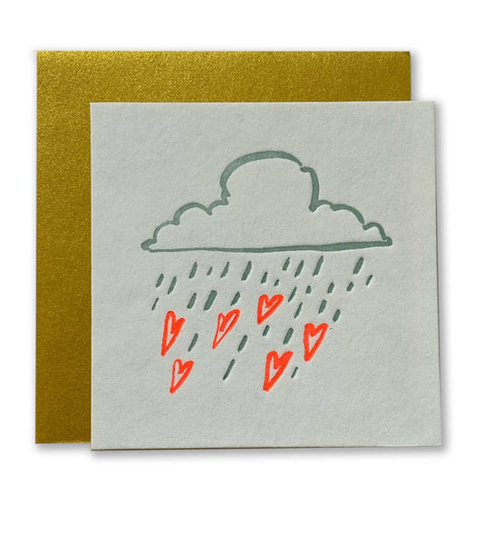 Raining Hearts Tiny Card