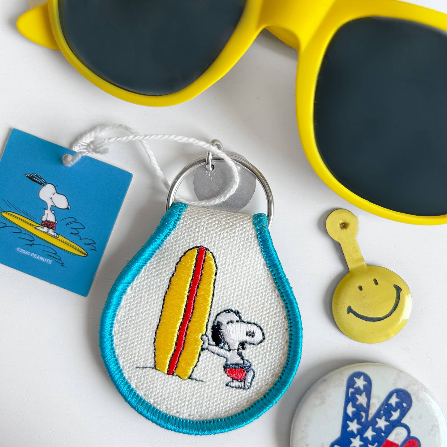 Snoopy Surf Patch Keychain