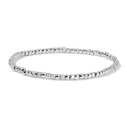 Petite (2.5mm) Cube Bead Bracelet - Silver