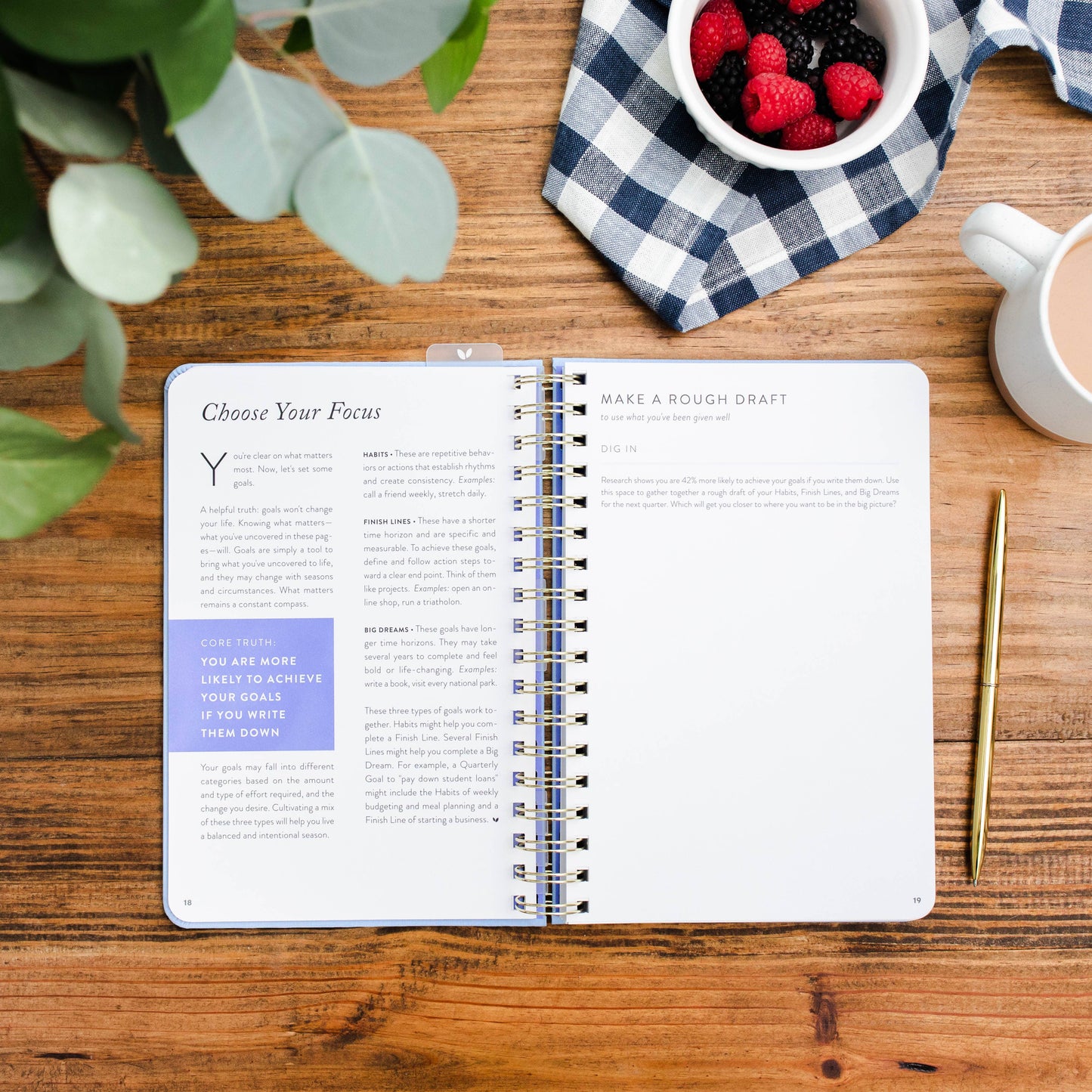 Fresh Start Daily Goal Planner | Hydrangea Spiral