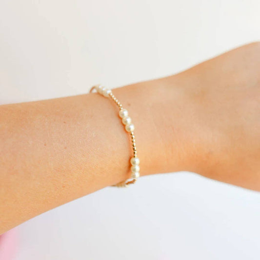 18K GF ILY Pearl Bracelet