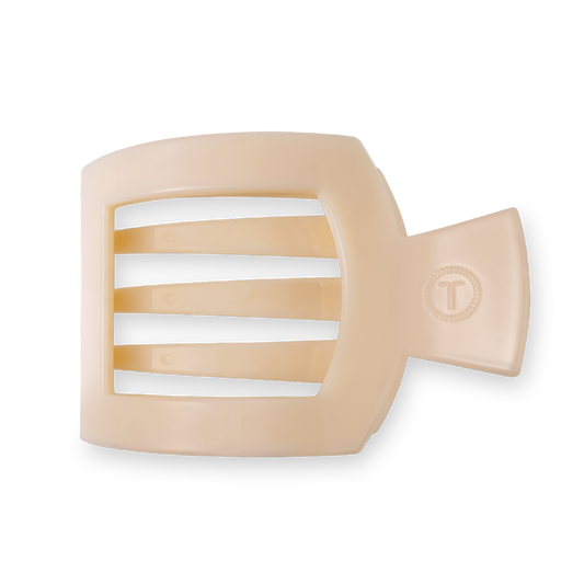 TELETIES - Almond Beige Large Flat Square Clip