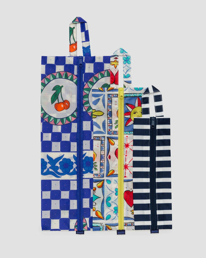 Baggu 3D Zip Set - Vacation Tiles