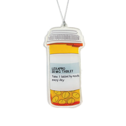 Silly Lexapro Pill Bottle Shaker Ornament