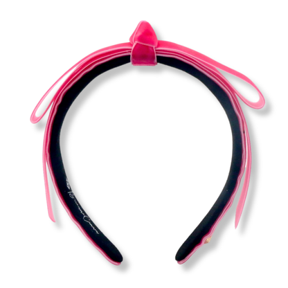 Brianna Cannon - Thin Hot Pink Ribbon Bow Headband