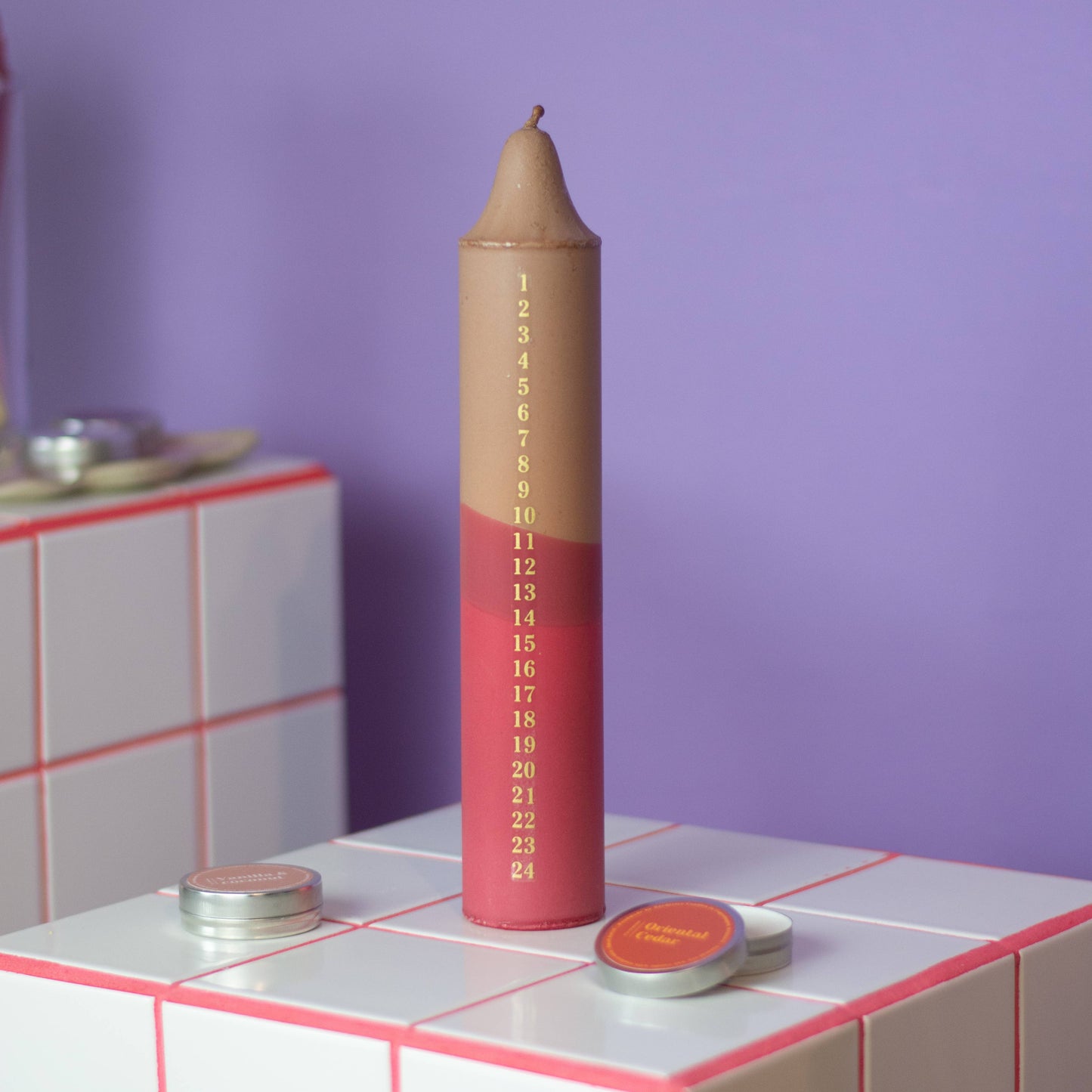 Advent Candle, Christmas Calendar - Pastel Mix