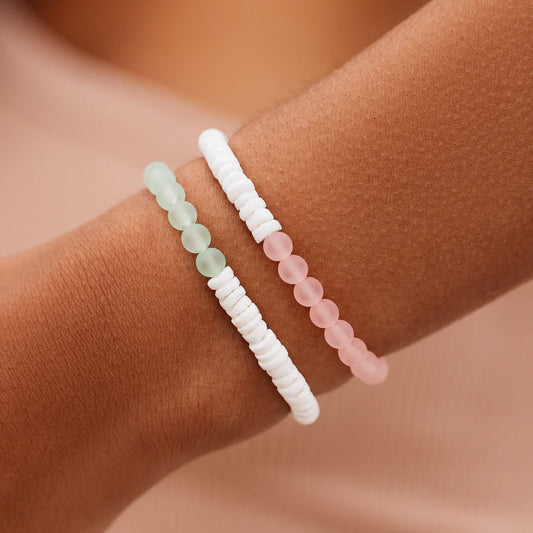 Pura Vida - Puka Shell & Frosted Bead Bracelet