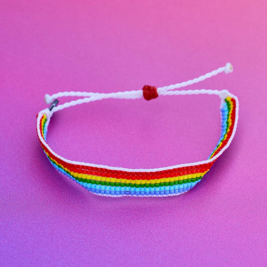 Woven Rainbow Seed Bead Bracelet