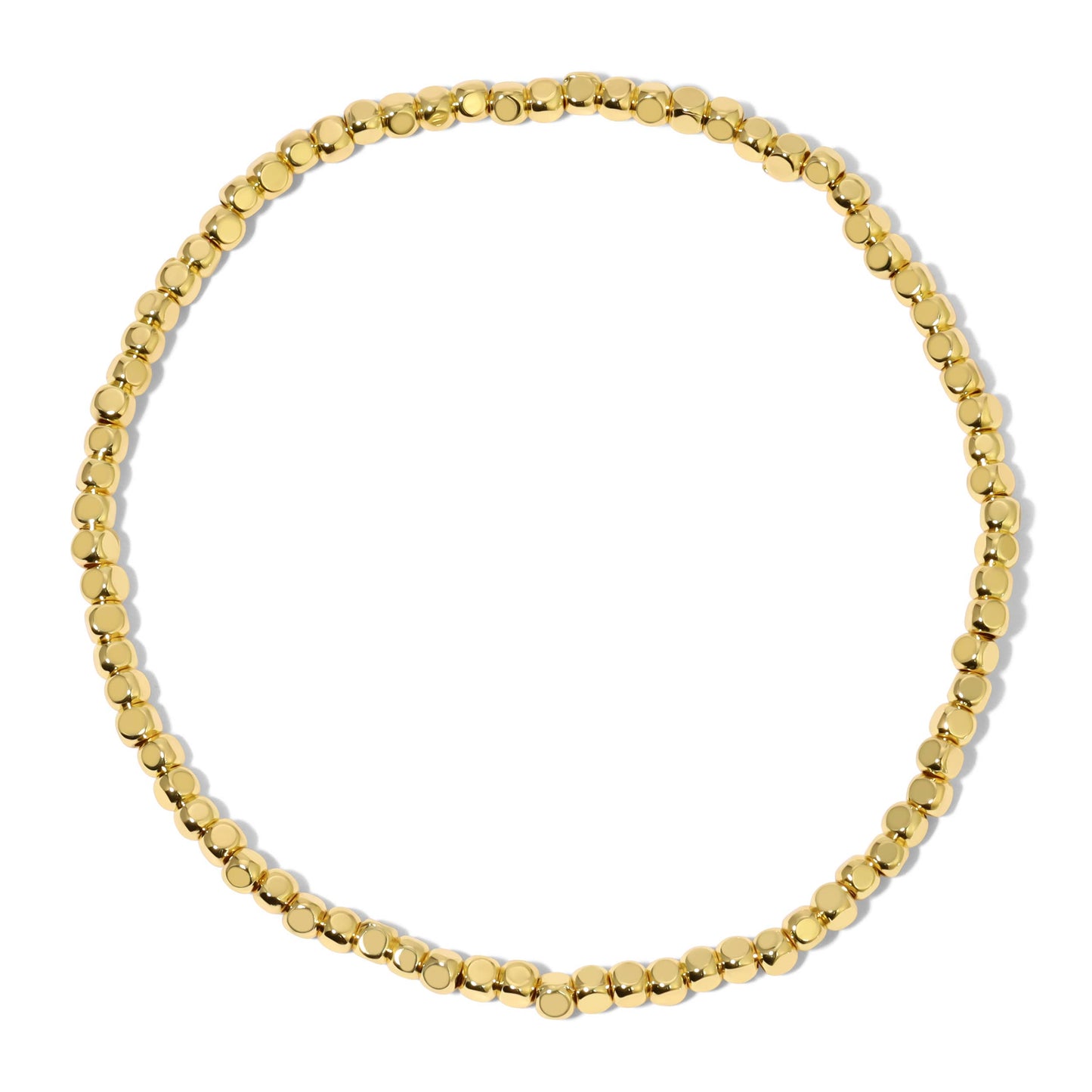 Petite (2.5mm) Cube Bead Bracelet - Gold