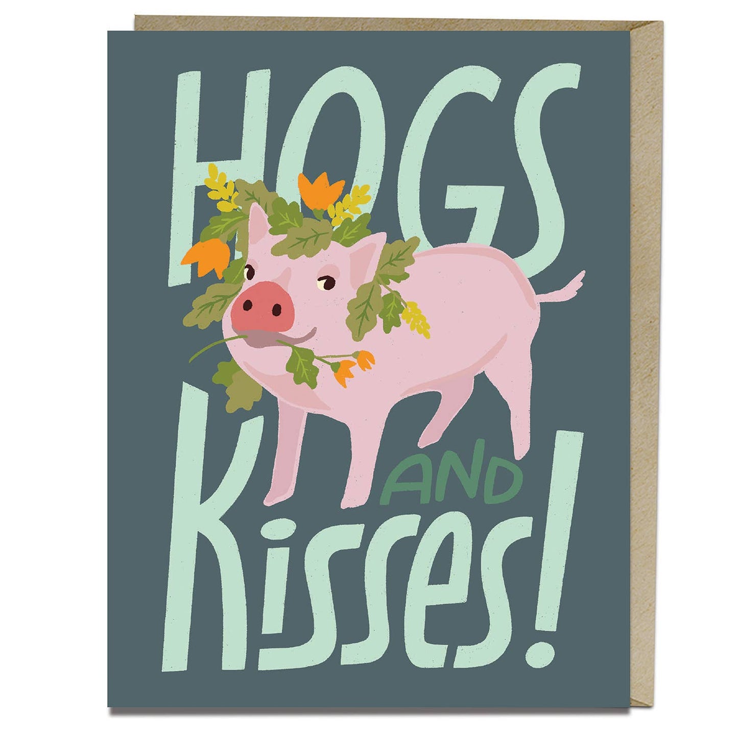 Hogs and Kisses Love Card