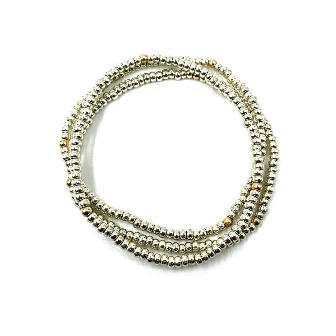 erin gray - OG Classic Bracelet Stack in Platinum + Gold Filled