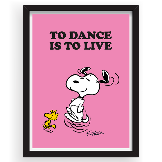 Peanuts To Dance is To Live Framed Print Snoopy