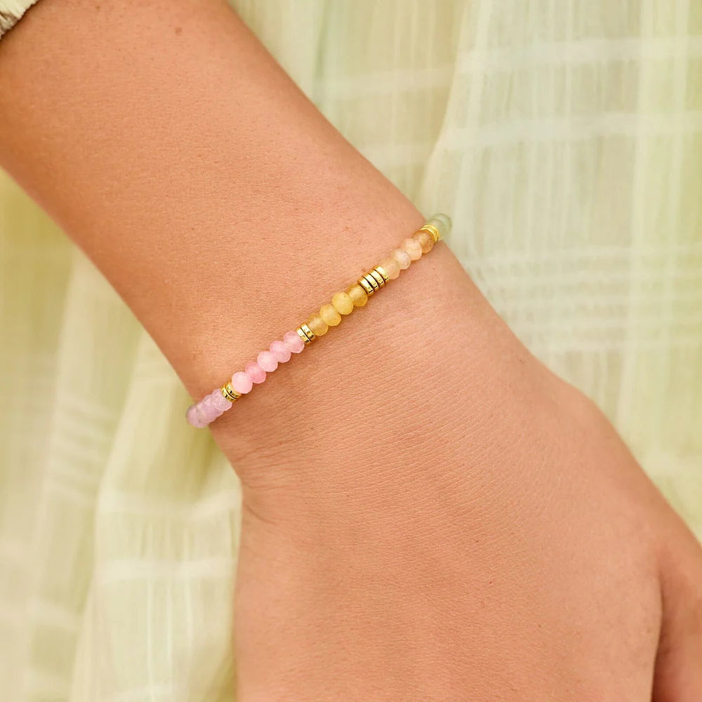 Ombre Rainbow Bead Stretch Bracelet