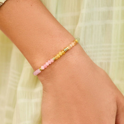 Ombre Rainbow Bead Stretch Bracelet