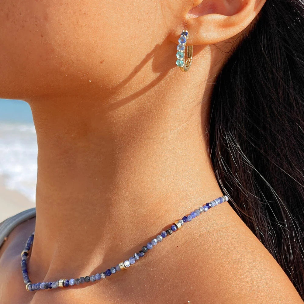 Surfrider Sea Stone Bead Choker