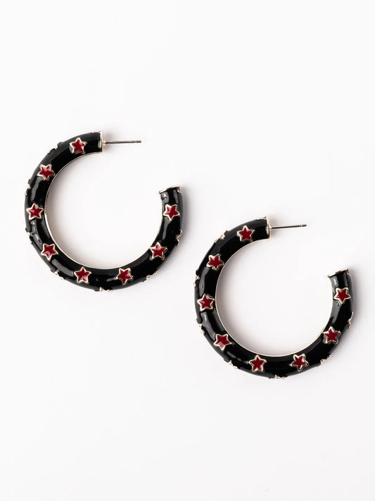 Justine Earrings | Garnet + Black