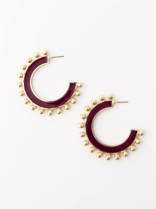 Hadley Earrings | Garnet + Black