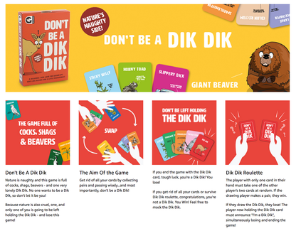 Ginger Fox USA - Don't Be a Dik Dik Card Game