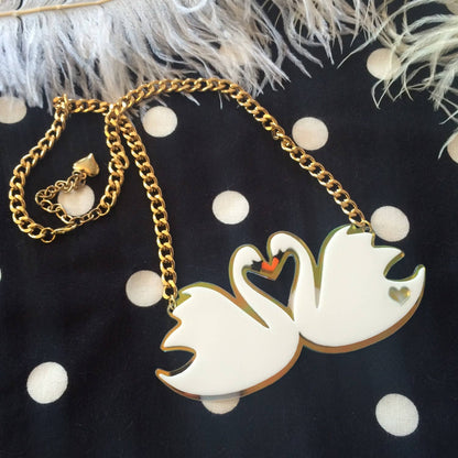 Swans In Love Necklace