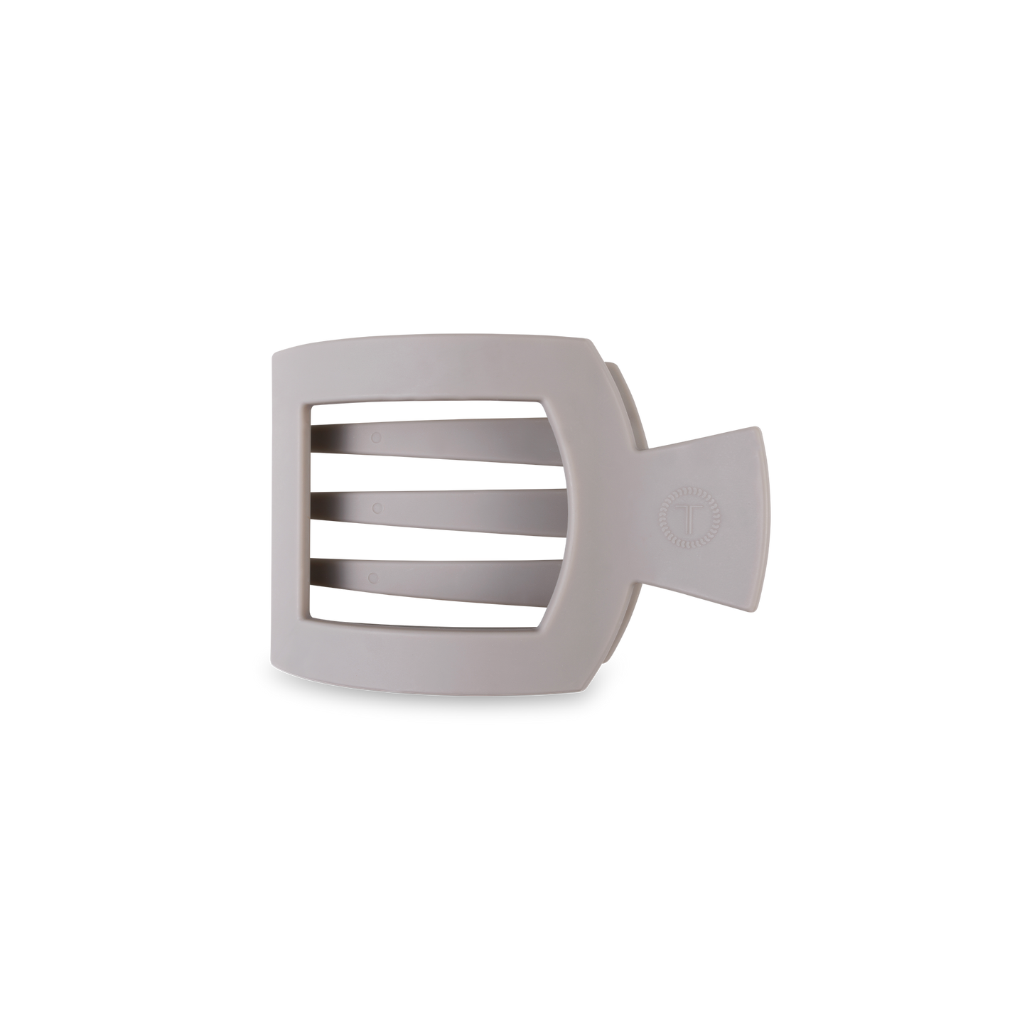 TELETIES - Square Flat Hair Clip | Small | Silver Flames