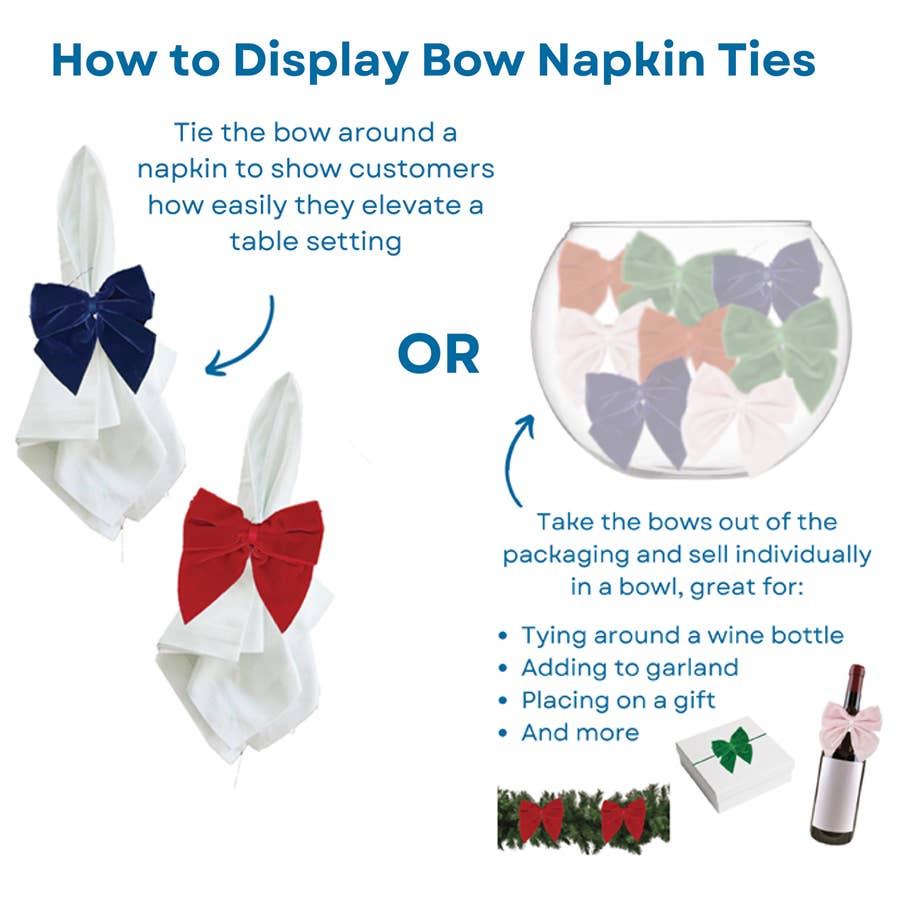 Lucy Grymes Designs - Light Pink Bow Napkin Ties