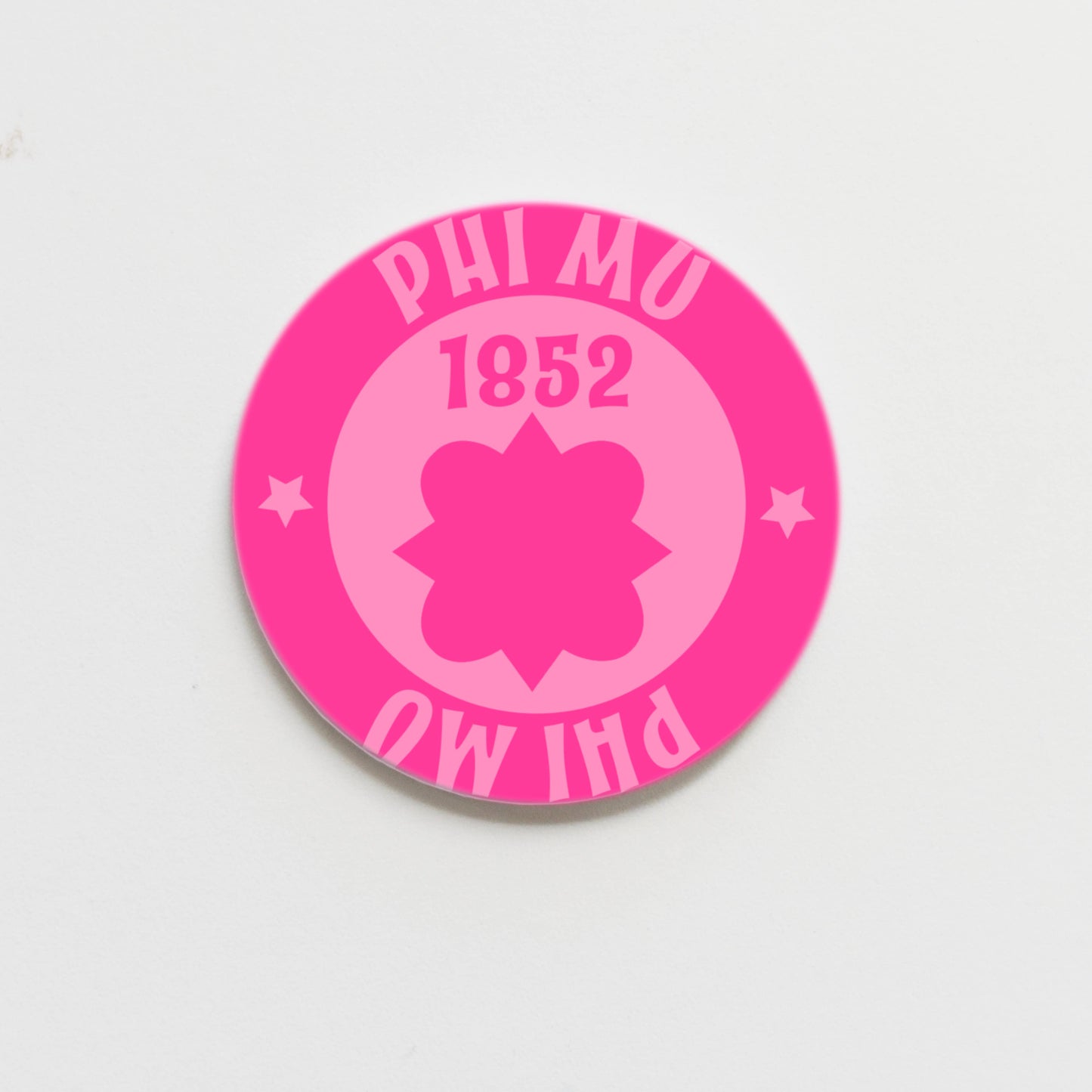 Phi Mu Greek Merit Badge Button - 2.25 inch