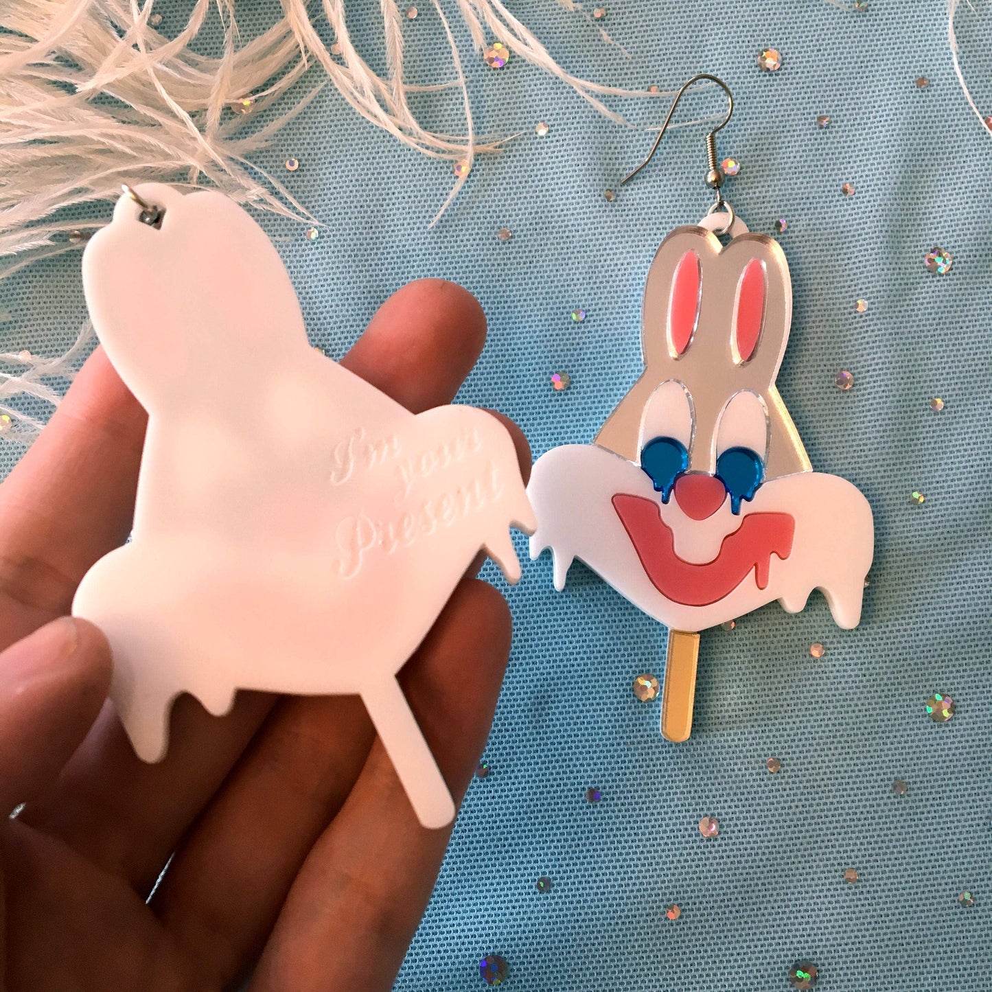 Melty Bugs Bunny Ice Cream Earrings