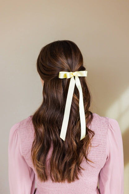 Grace & Grandeur Micro Alice Matte Satin Bow Barrette