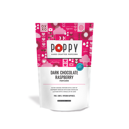 Poppy Hand-Crafted Popcorn - Dark Chocolate Raspberry Popcorn