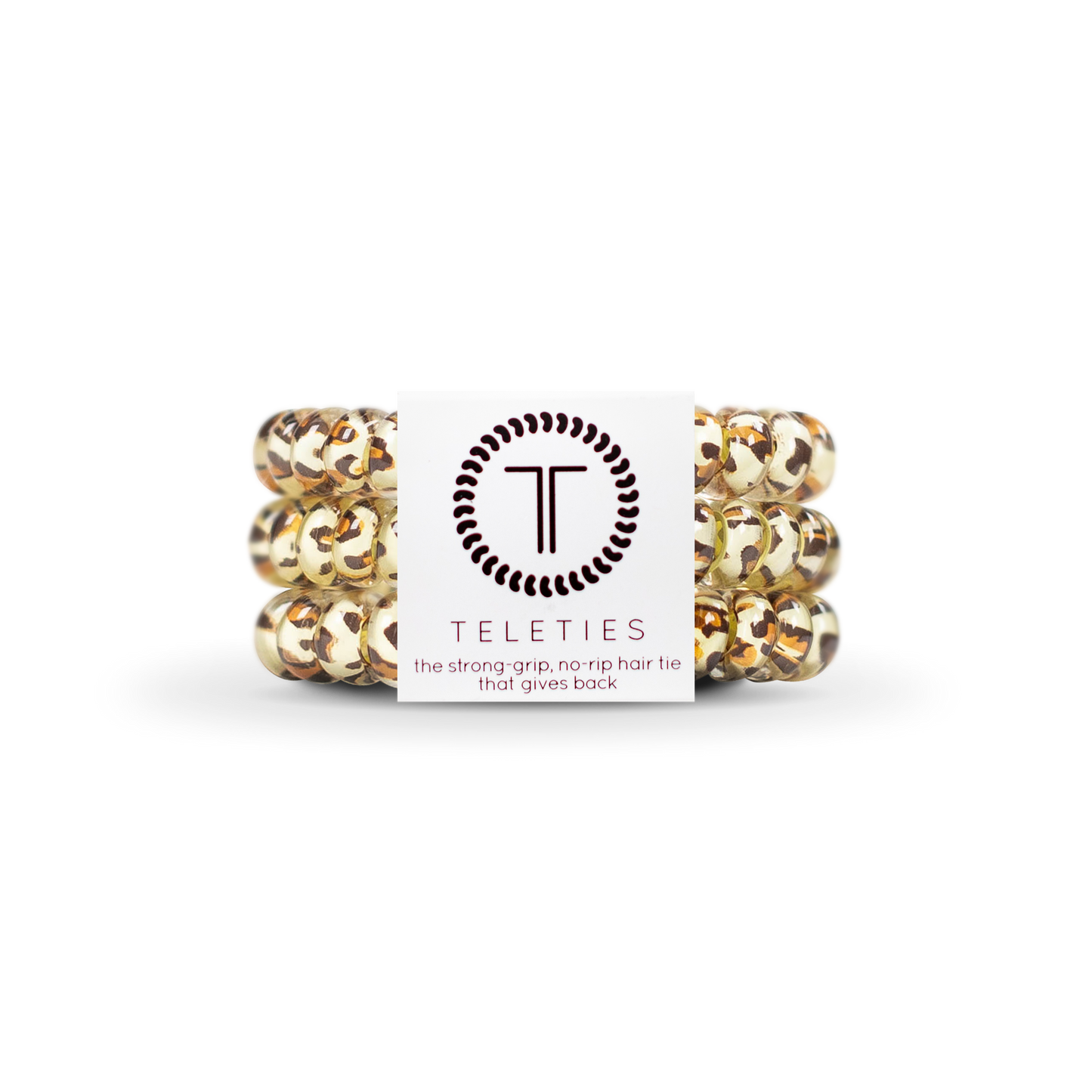 TELETIES - Spiral Hair Coils | Small | Leopard Hair Ties