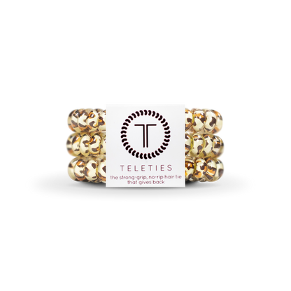 TELETIES - Spiral Hair Coils | Small | Leopard Hair Ties