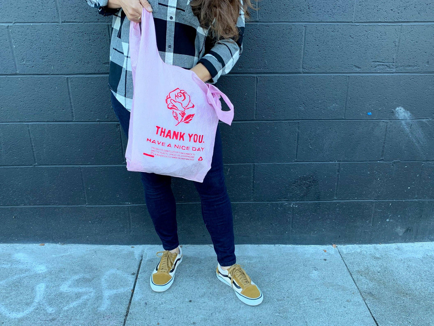 Thank You Tote // Rose on Pink // Lauren DiCioccio