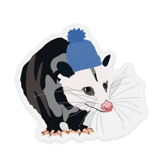 Cute Opossum with Beanie Hat Sticker