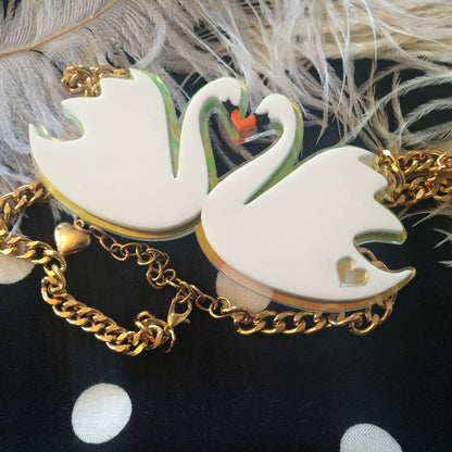 Swans In Love Necklace