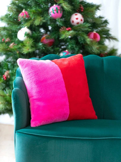 JOVI COLOR BLOCK PILLOW, PINK