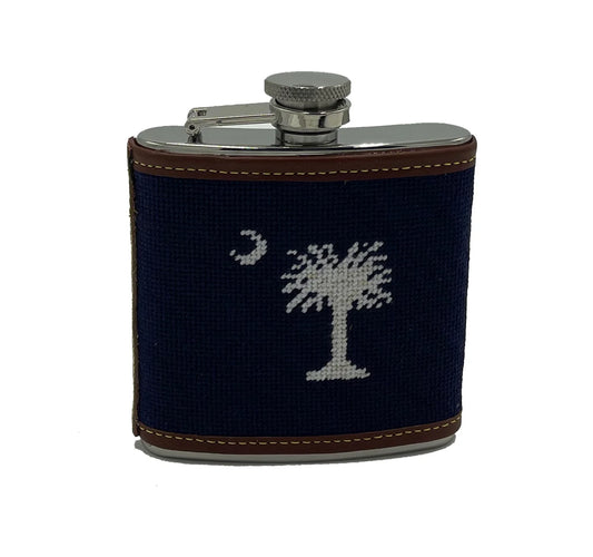 Palmetto Moon Needlepoint Flask