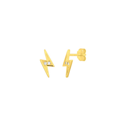 Lightning Studs in Gold