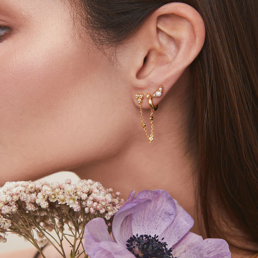 Lucie Pearl Studs in Gold