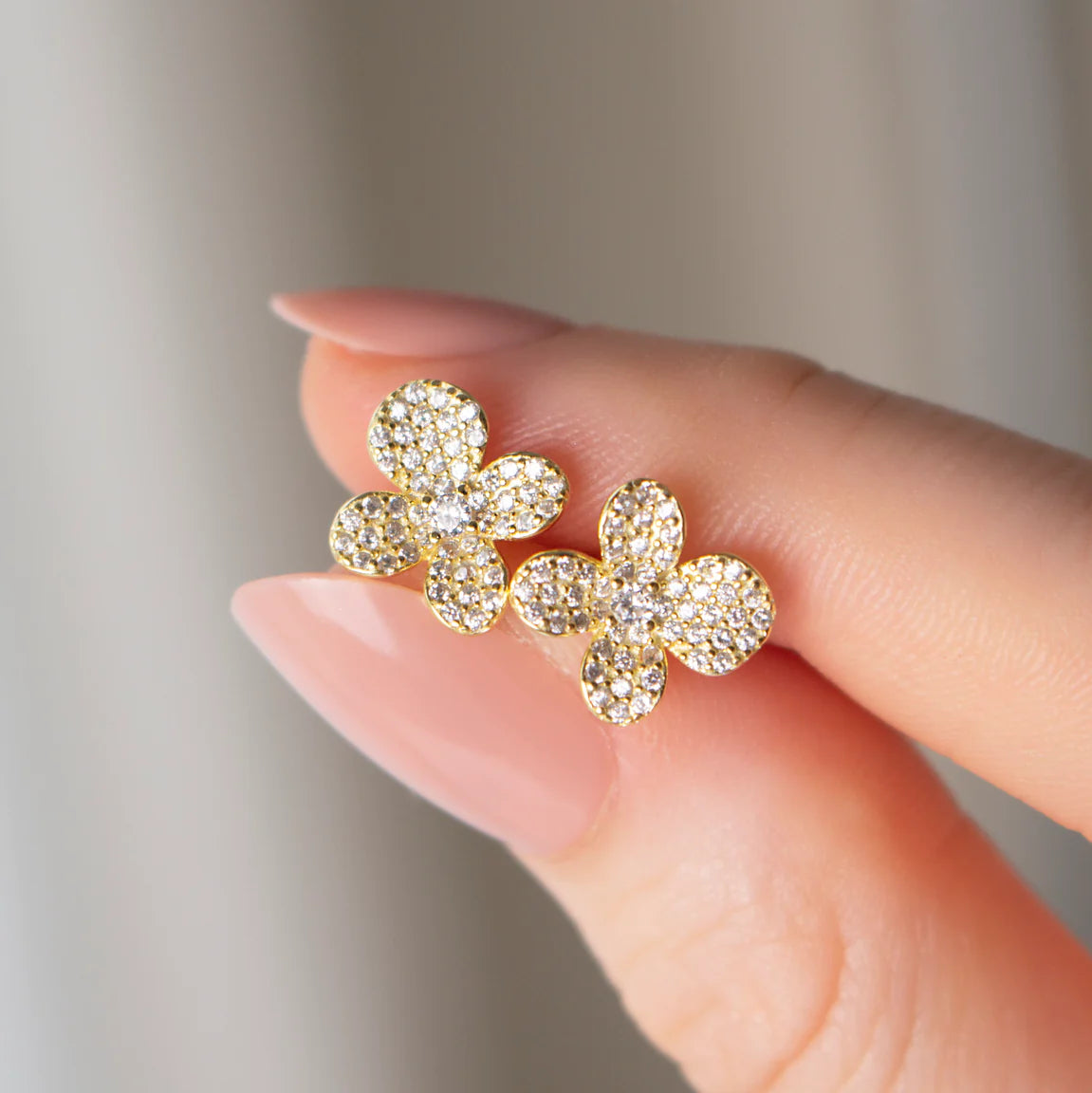 Sakura Studs Gold