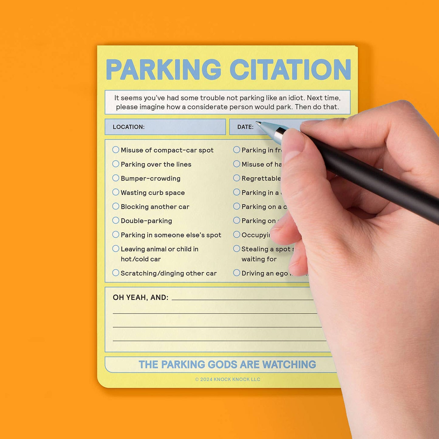 Parking Citation Nifty Note Pad (Pastel Version)