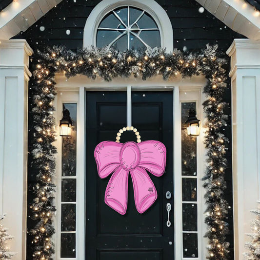 Pink Bow Doorhanger