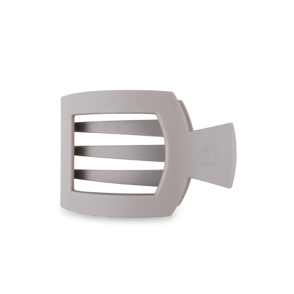 TELETIES - Square Flat Hair Clip | Med. | Silver Flames